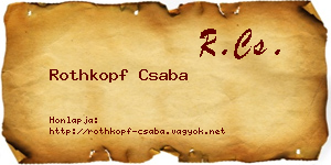 Rothkopf Csaba névjegykártya